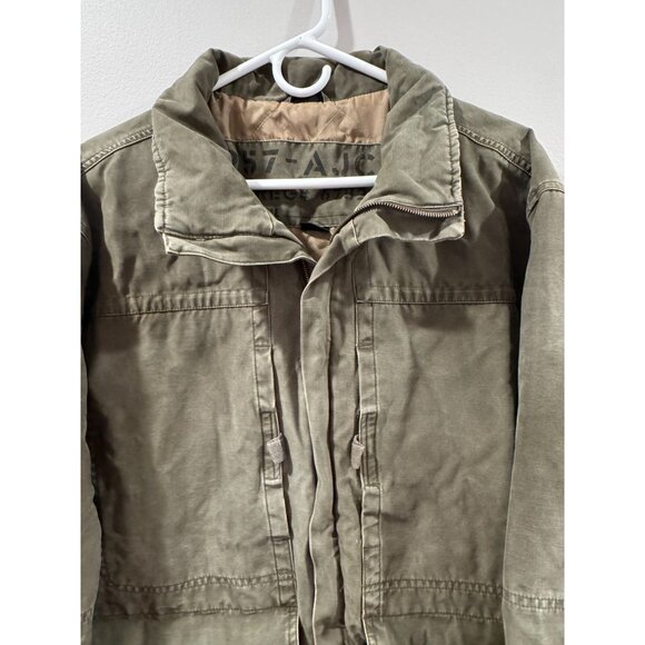 Vintage Olive Green Canvas Military Cargo Lined Field Jacket 257-AJC XXL Heavy - Picture 12 of 14